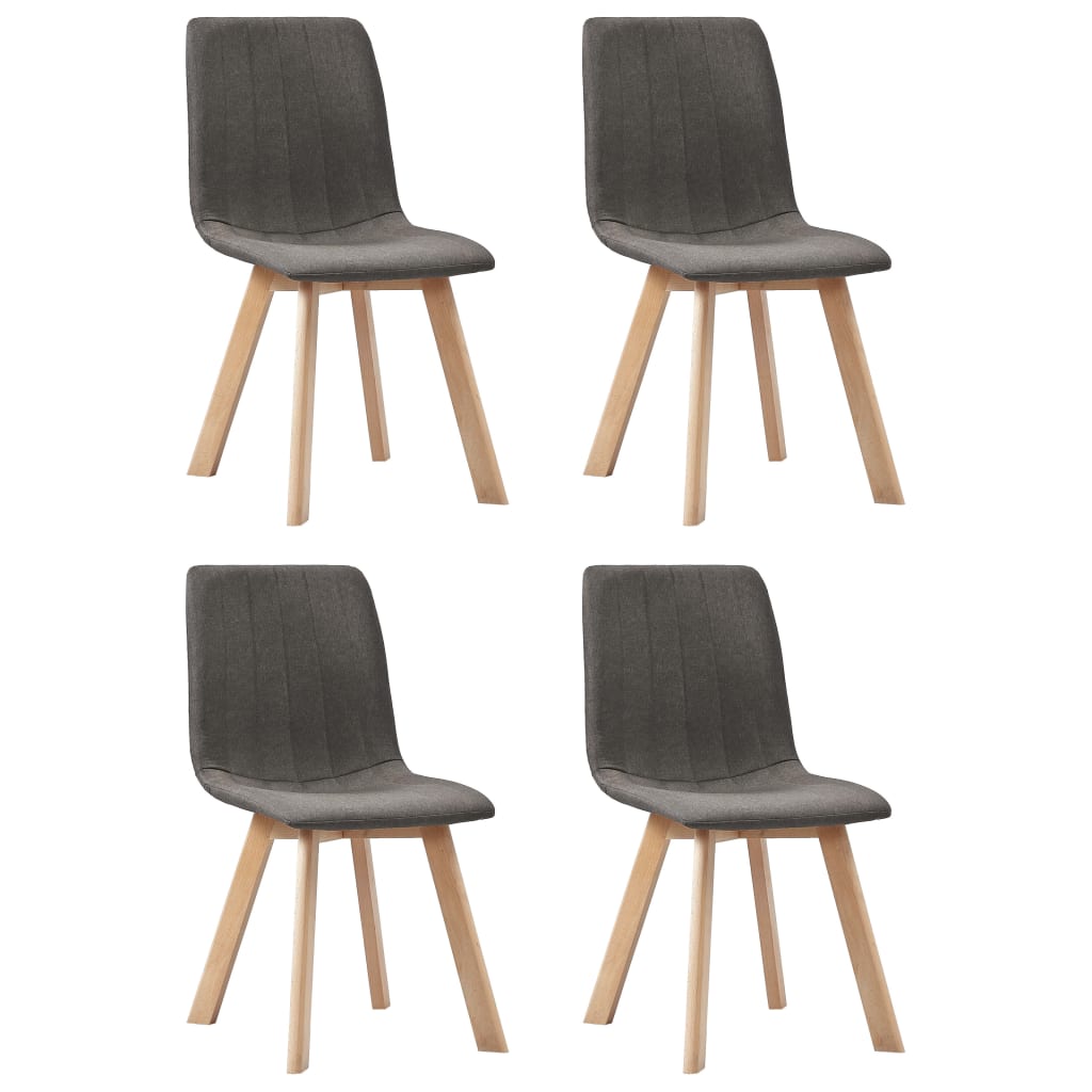 vidaXL Eetkamerstoelen 2 st stof lichtgrijs