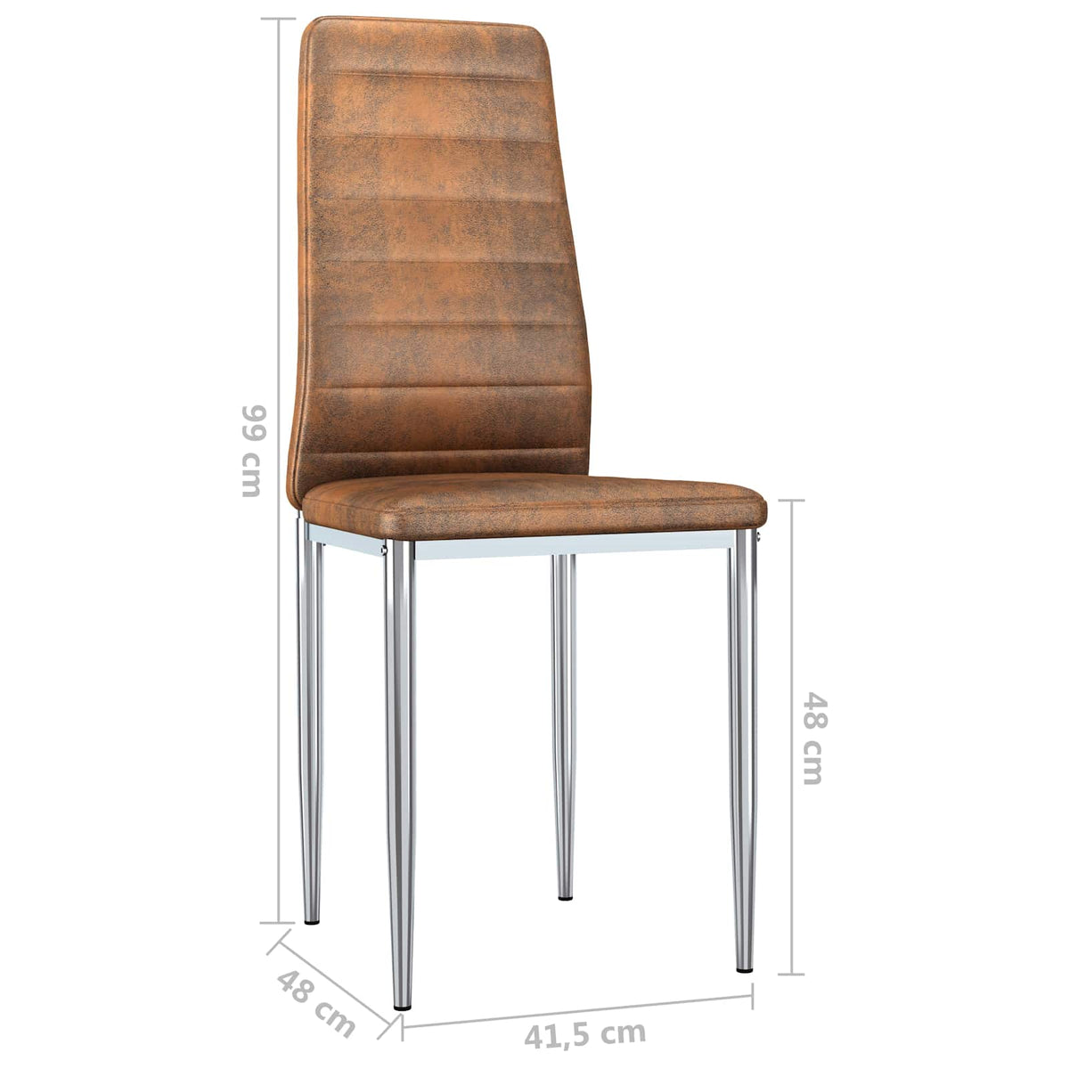 vidaXL Eettafelstoelen 2 pcs Bruin 41.5 x 48 x 99 cm