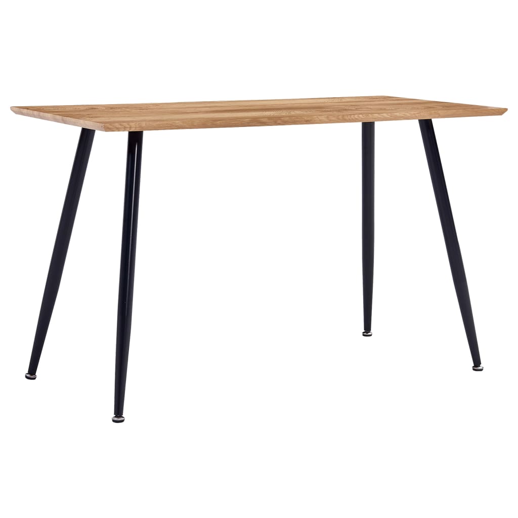 vidaXL Eettafel 120x60x74 cm MDF eikenkleurig en zwart