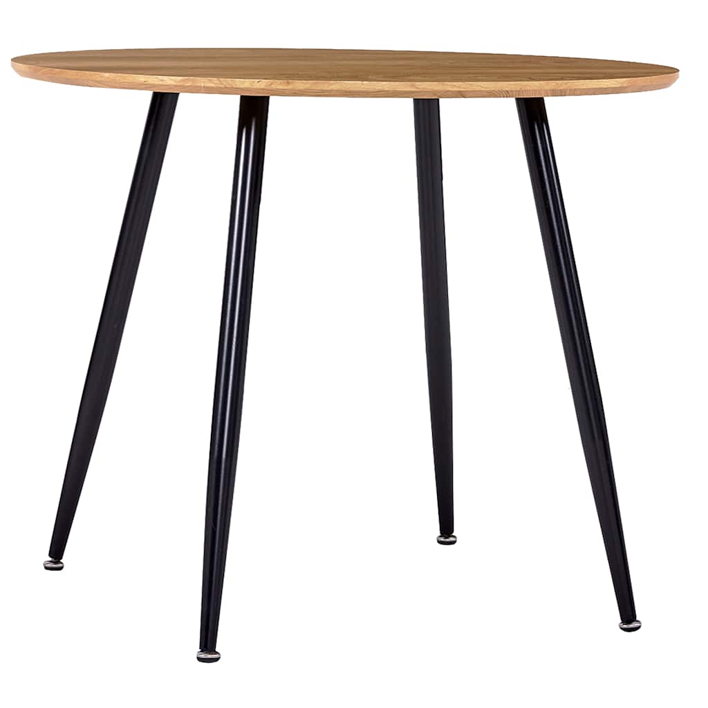 vidaXL Eettafel 90x73,5 cm MDF eikenkleurig en zwart