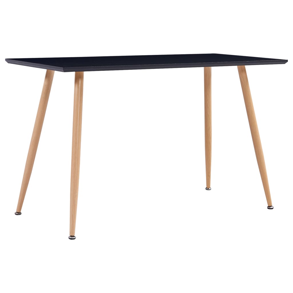 vidaXL Eettafel 120x60x74 cm MDF eikenkleurig en zwart