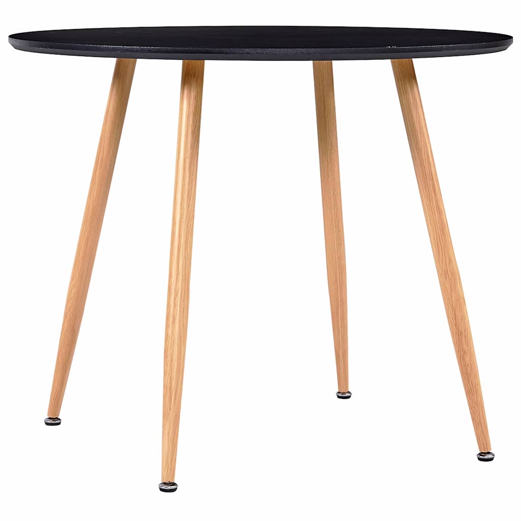 vidaXL Eettafel 90x73,5 cm MDF eikenkleurig en zwart