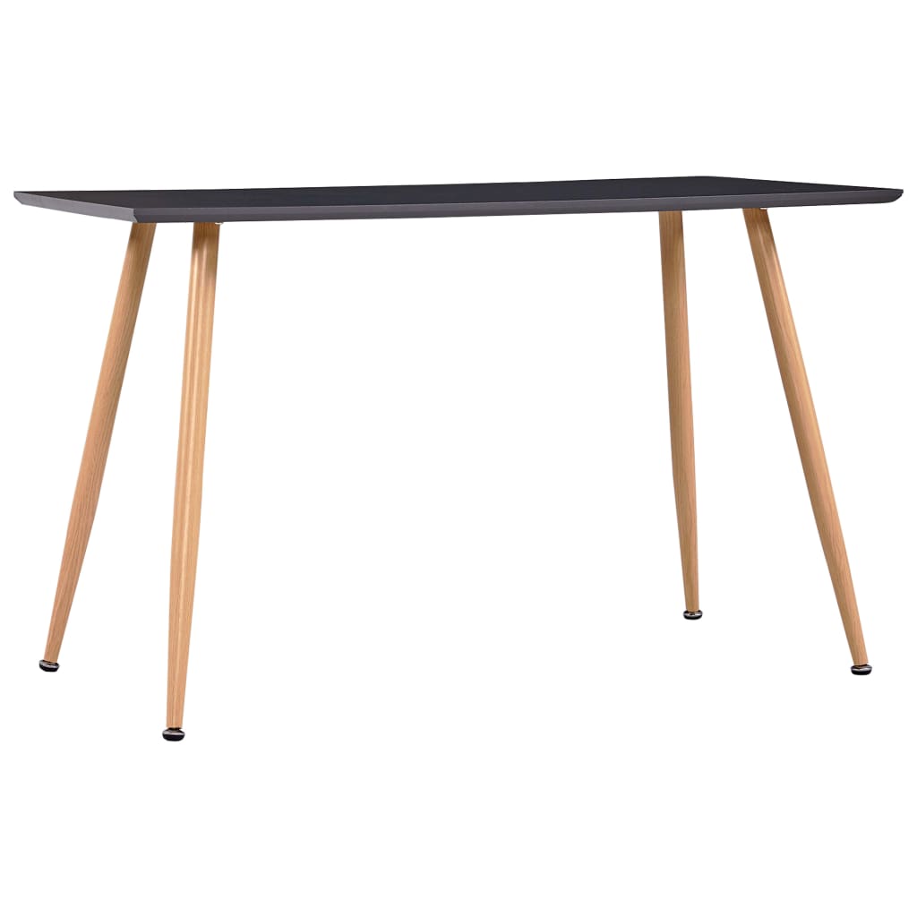 vidaXL Eettafel 120x60x74 cm MDF eikenkleurig en zwart