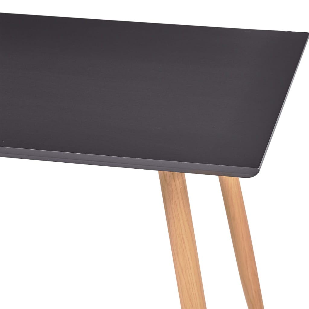 vidaXL Eettafel 120x60x74 cm MDF eikenkleurig en zwart