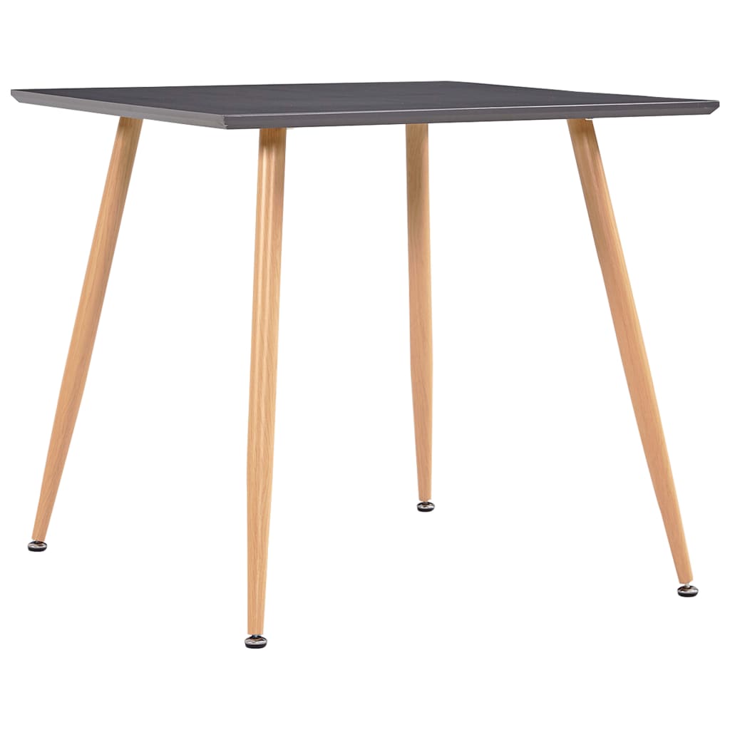 vidaXL Eettafel 80,5x80,5x73 cm MDF betonkleurig en zilverkleurig