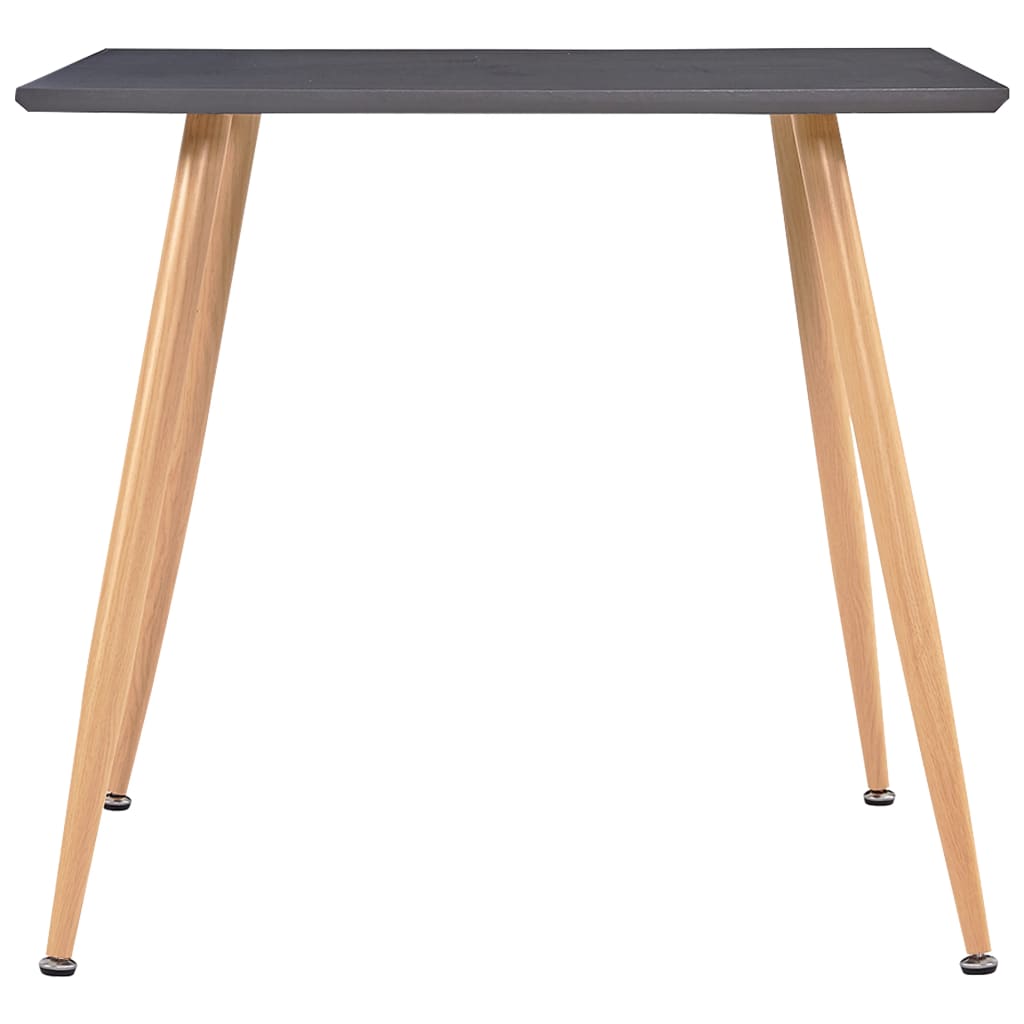 vidaXL Eettafel 80,5x80,5x73 cm MDF betonkleurig en zilverkleurig