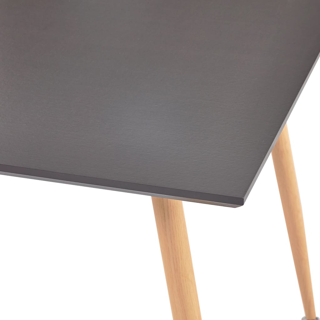 vidaXL Eettafel 80,5x80,5x73 cm MDF betonkleurig en zilverkleurig
