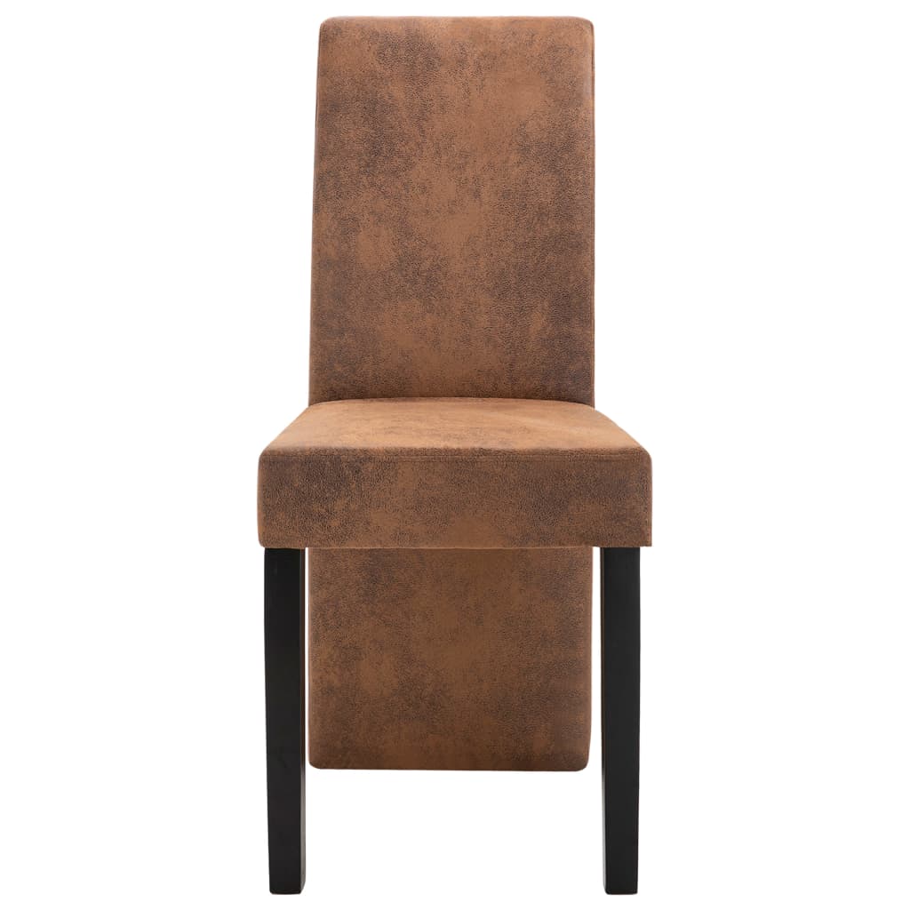 vidaXL Eetkamerstoelen 4 st kunstsuède bruin