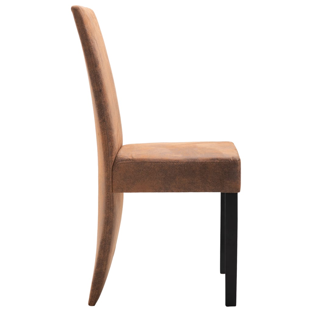 vidaXL Eetkamerstoelen 4 st kunstsuède bruin