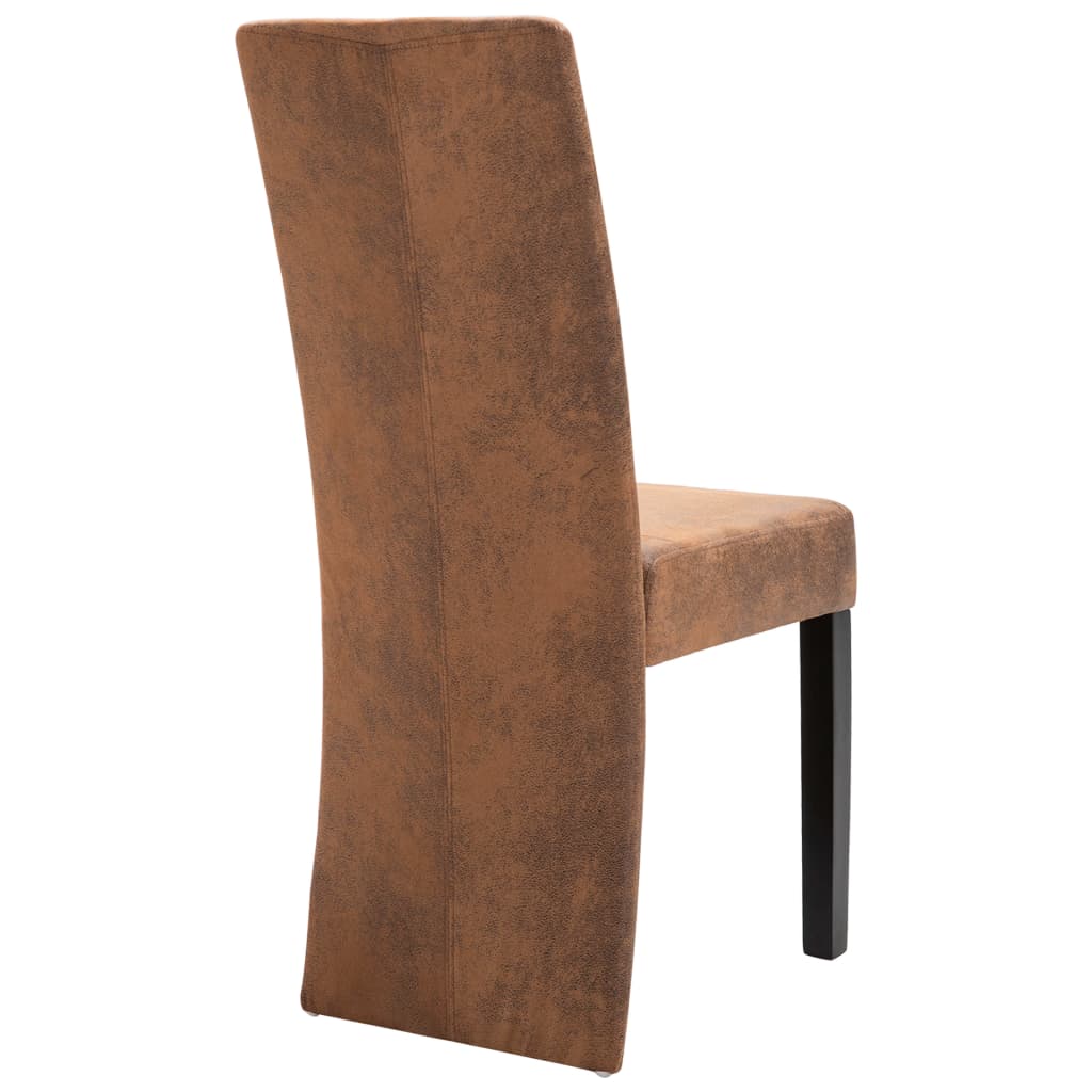 vidaXL Eetkamerstoelen 4 st kunstsuède bruin
