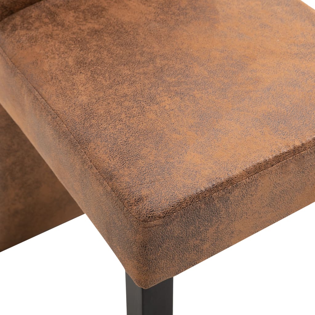 vidaXL Eetkamerstoelen 4 st kunstsuède bruin