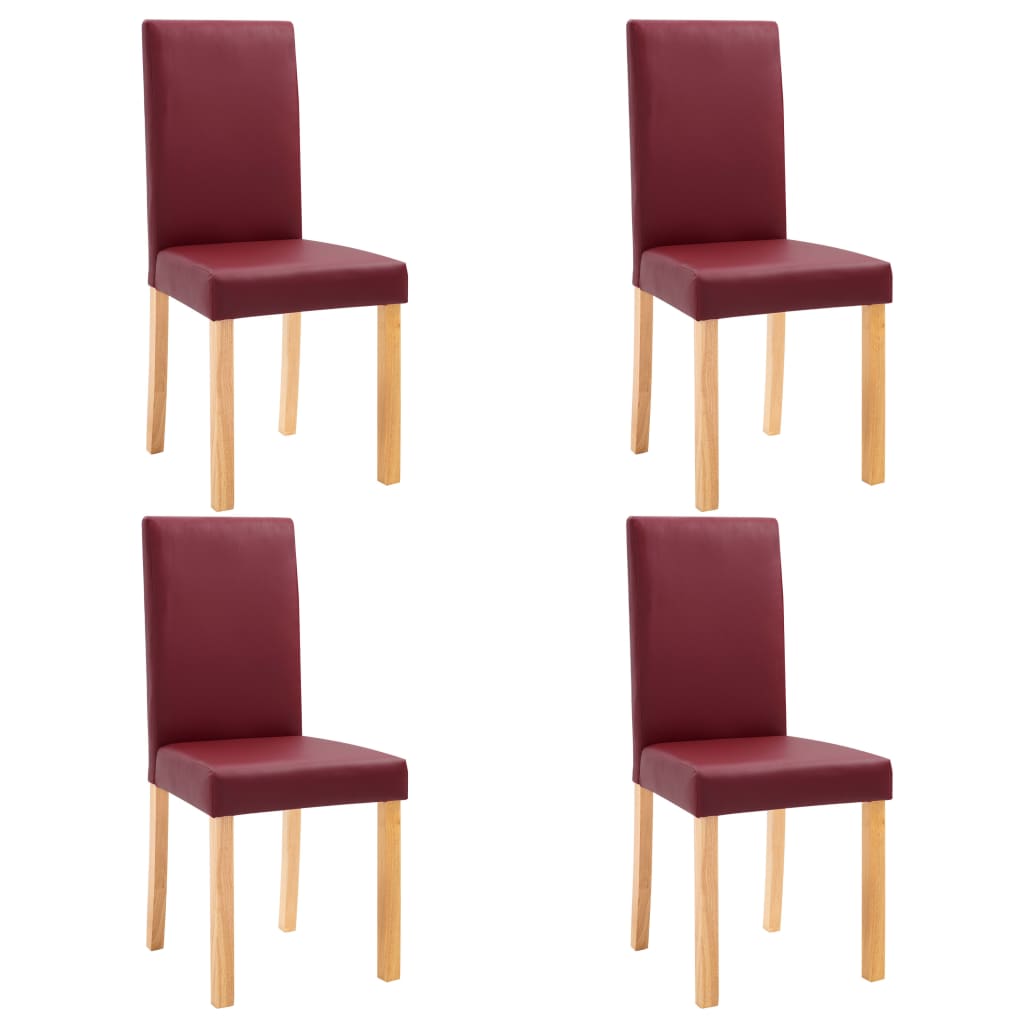 vidaXL Eetkamerstoelen 4 st kunstleer rood