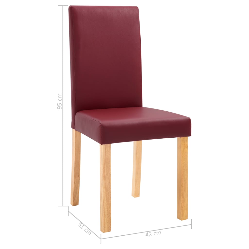 vidaXL Eetkamerstoelen 4 st kunstleer rood