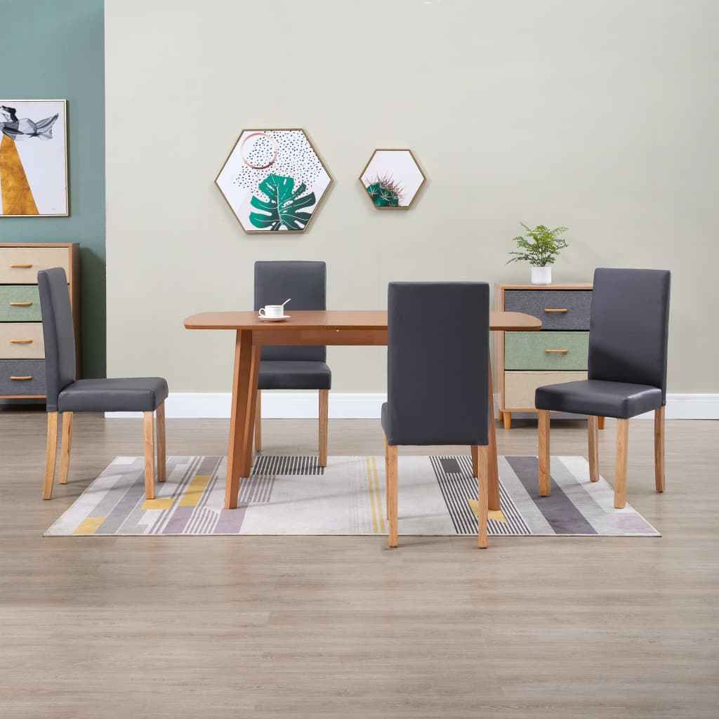 vidaXL Eetkamerstoelen 4 st kunstleer rood