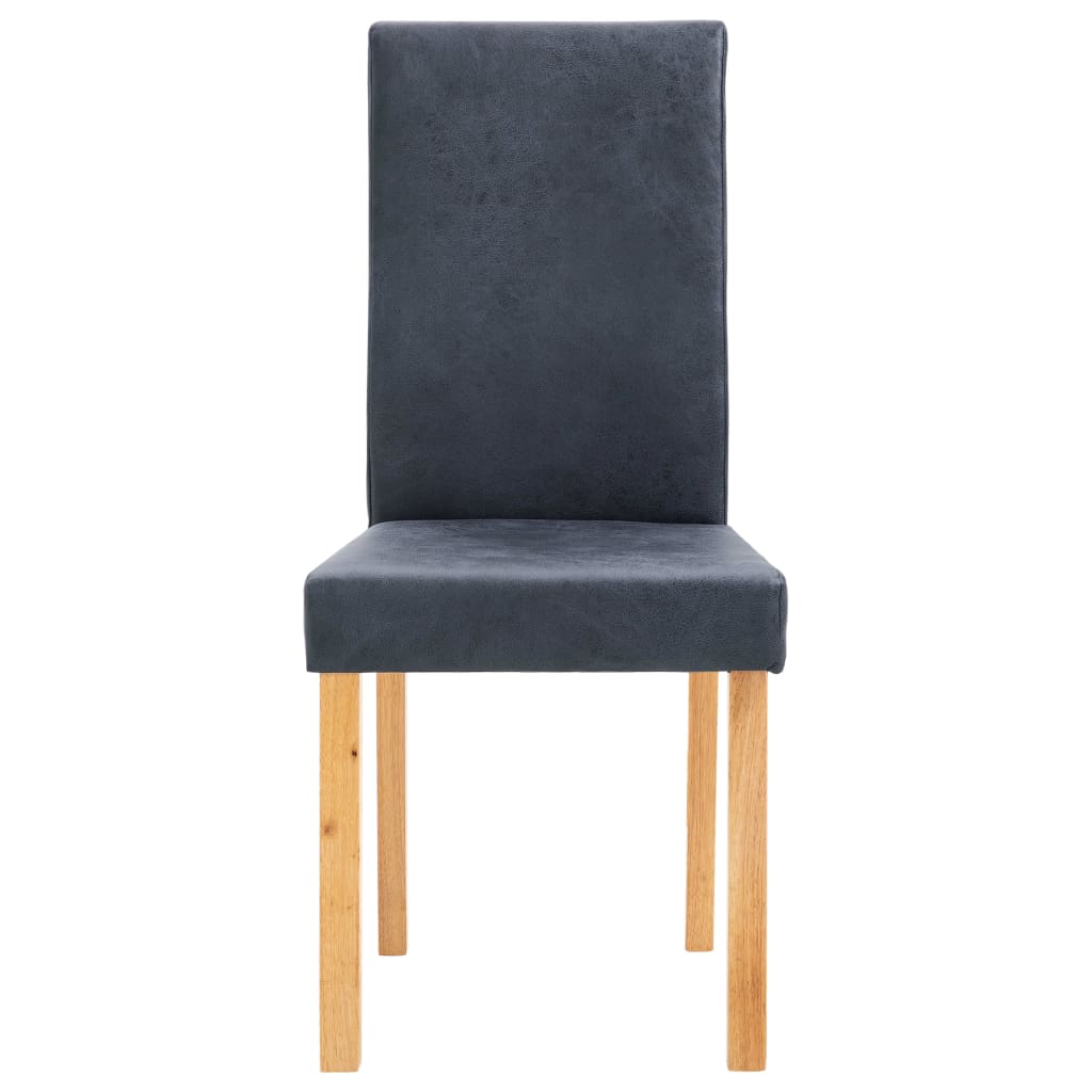 vidaXL Eetkamerstoelen 4 st kunstsuède grijs