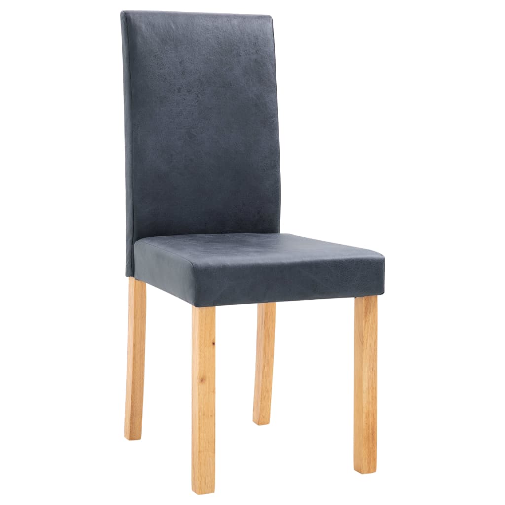 vidaXL Eetkamerstoelen 4 st kunstsuède grijs