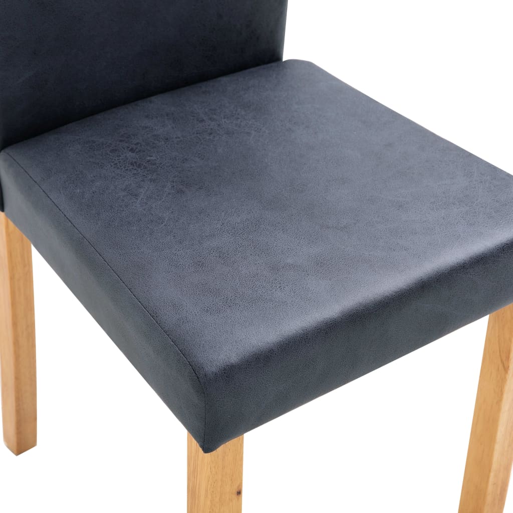 vidaXL Eetkamerstoelen 4 st kunstsuède grijs