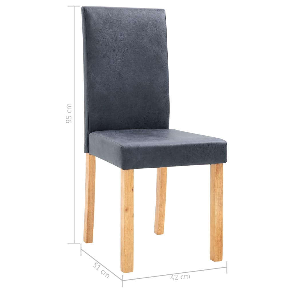 vidaXL Eetkamerstoelen 4 st kunstsuède grijs