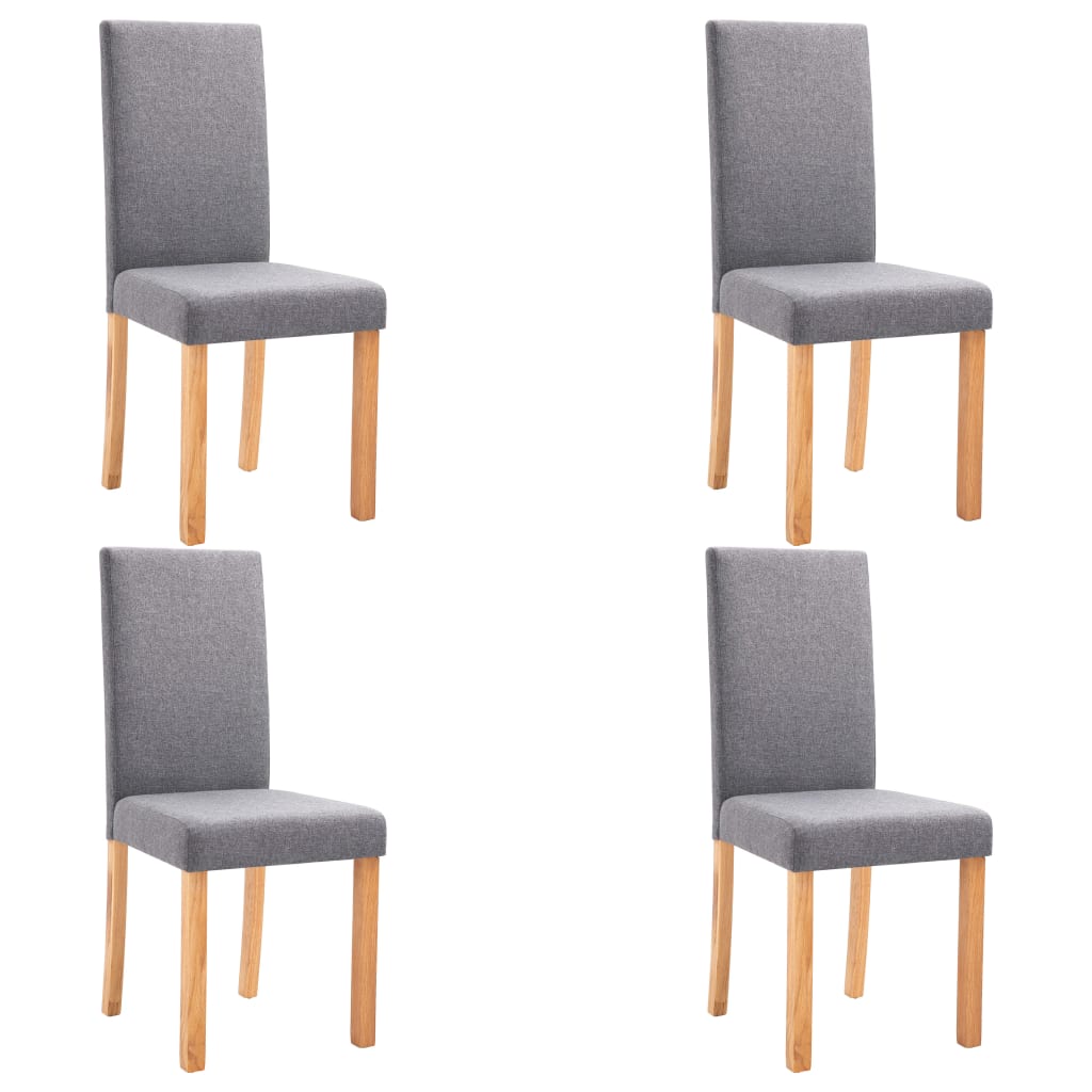 vidaXL Eetkamerstoelen 4 st stof lichtgrijs