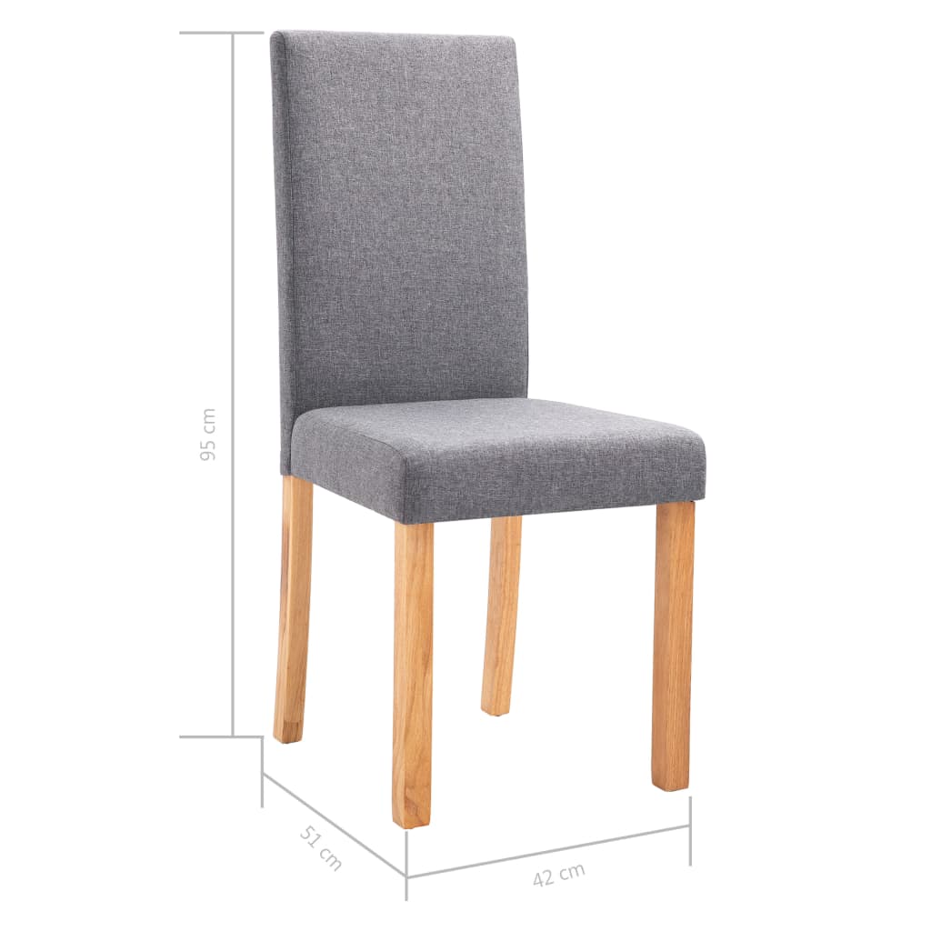 vidaXL Eetkamerstoelen 4 st stof lichtgrijs