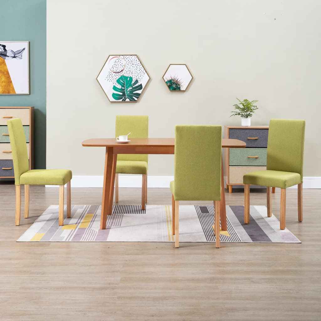 vidaXL Eetkamerstoelen 4 st stof lichtgrijs