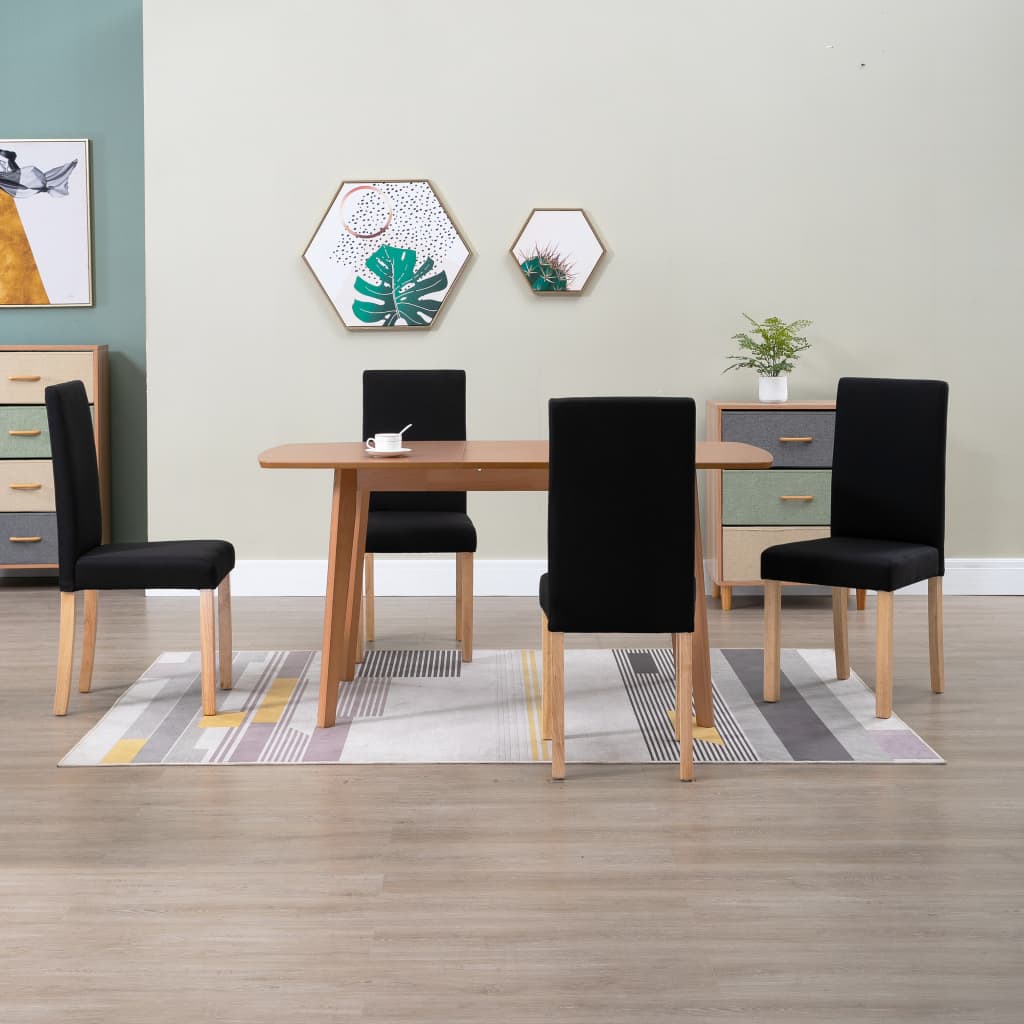 vidaXL Eetkamerstoelen 4 st stof lichtgrijs