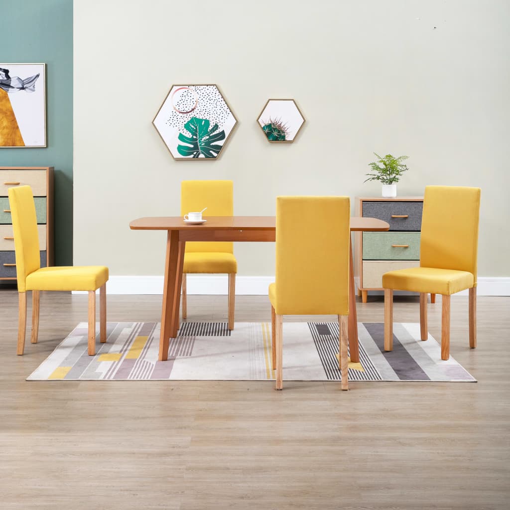 vidaXL Eetkamerstoelen 4 st stof lichtgrijs
