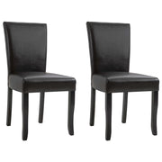 vidaXL Eetkamerstoelen 2 st kunstleer donkerbruin