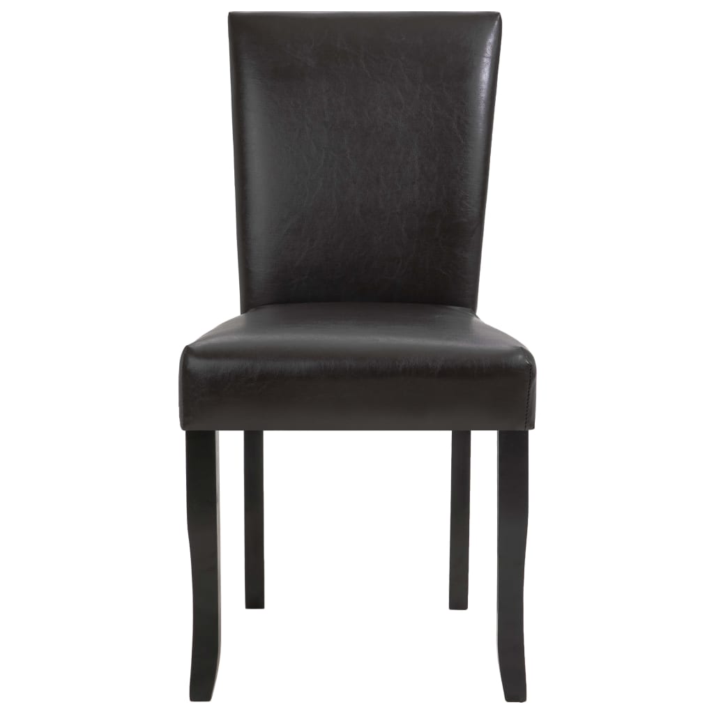 vidaXL Eetkamerstoelen 2 st kunstleer donkerbruin