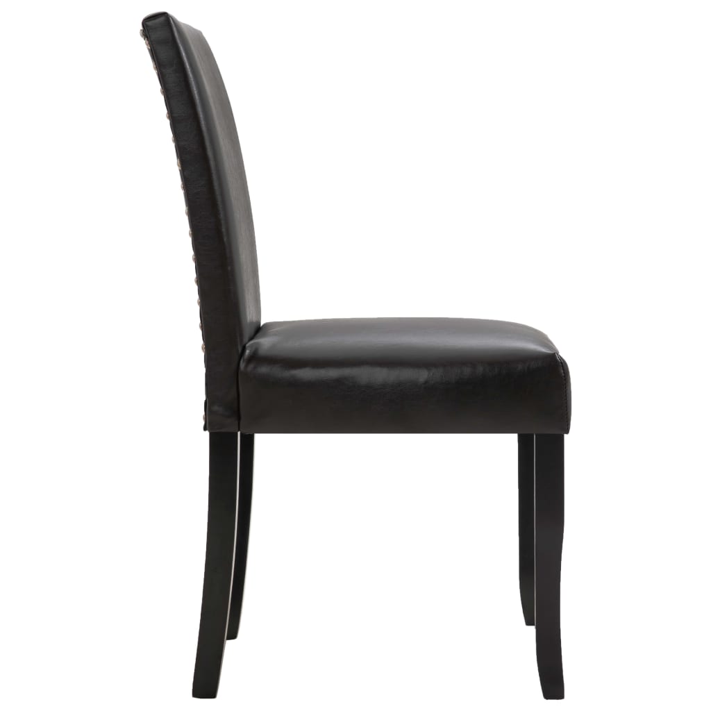 vidaXL Eetkamerstoelen 2 st kunstleer donkerbruin