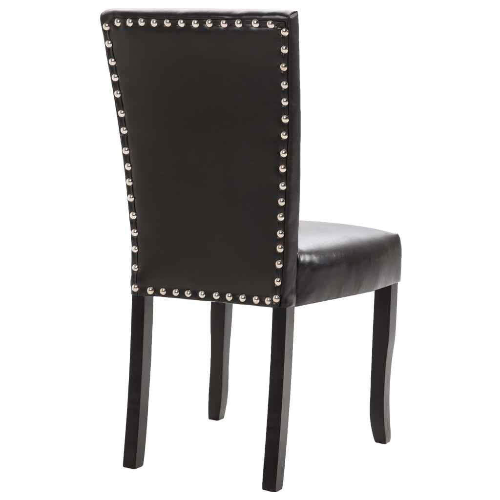 vidaXL Eetkamerstoelen 2 st kunstleer donkerbruin
