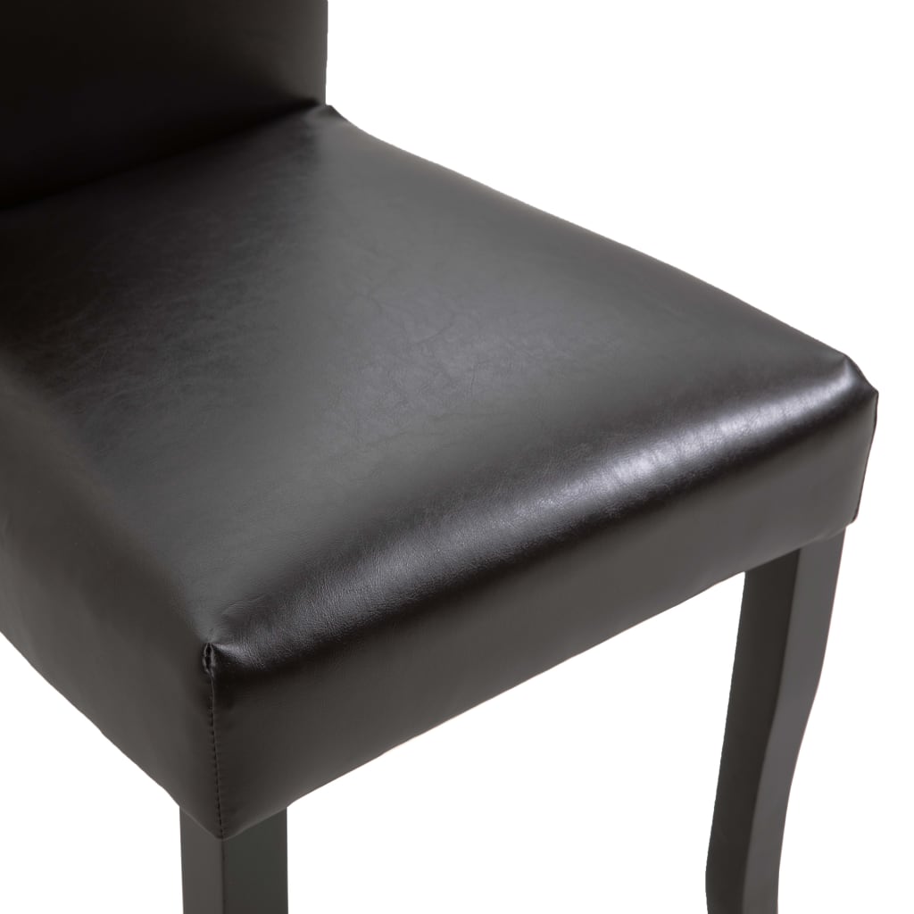 vidaXL Eetkamerstoelen 2 st kunstleer donkerbruin