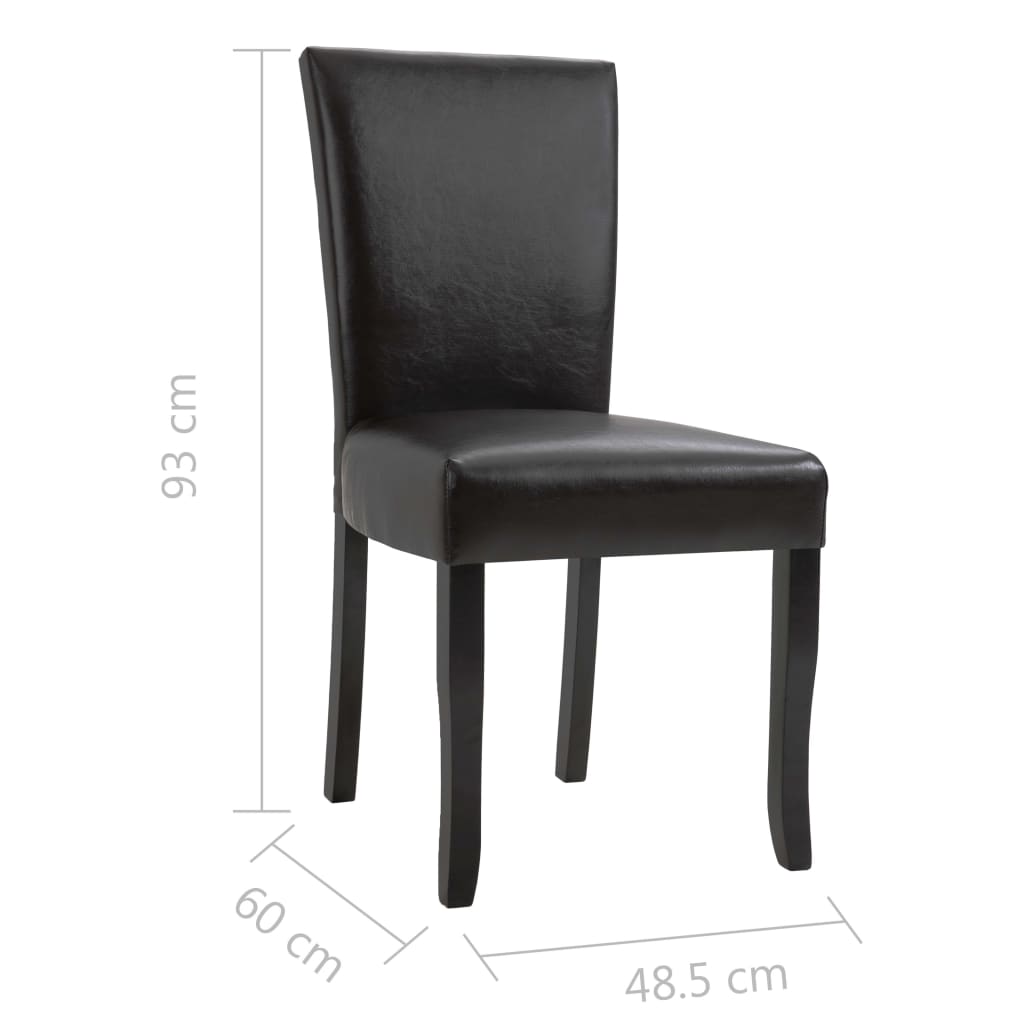 vidaXL Eetkamerstoelen 2 st kunstleer donkerbruin