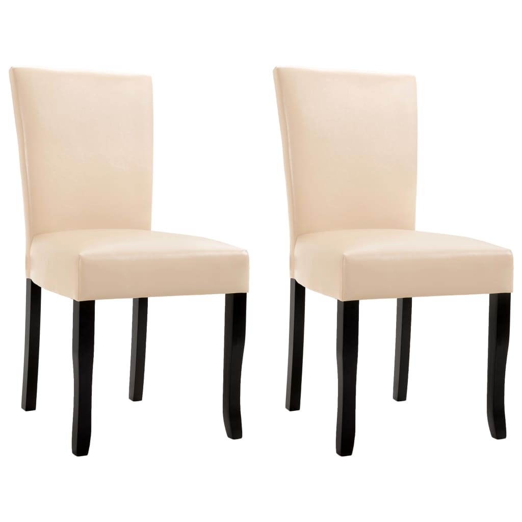 vidaXL Eetkamerstoelen 2 st kunstleer donkerbruin