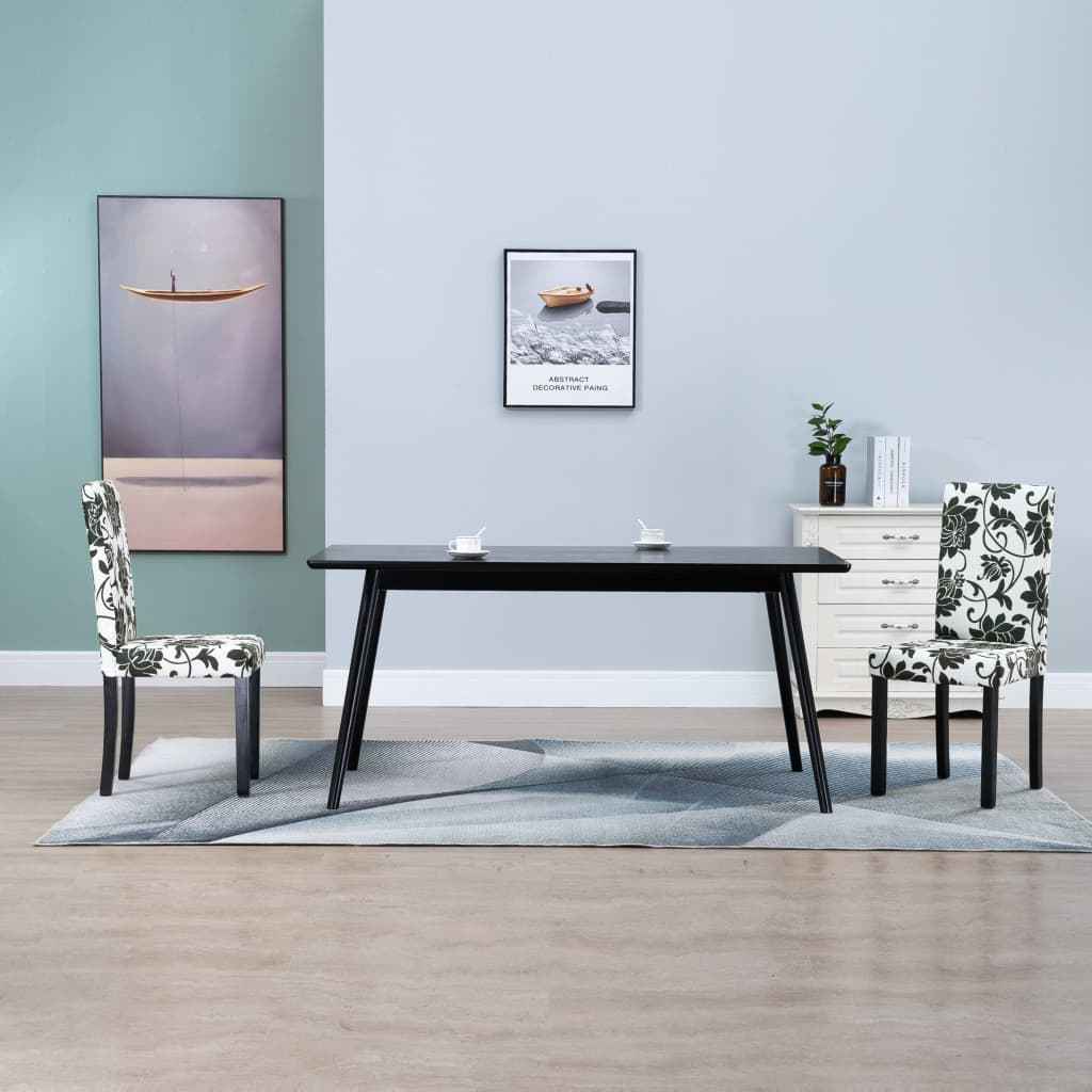 vidaXL Eetkamerstoelen 2 st stof zwart