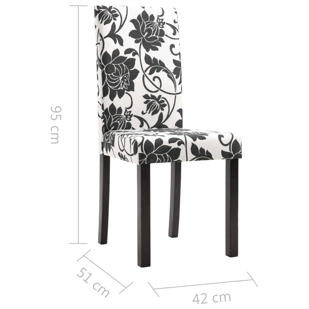 vidaXL Eetkamerstoelen 2 st stof zwart