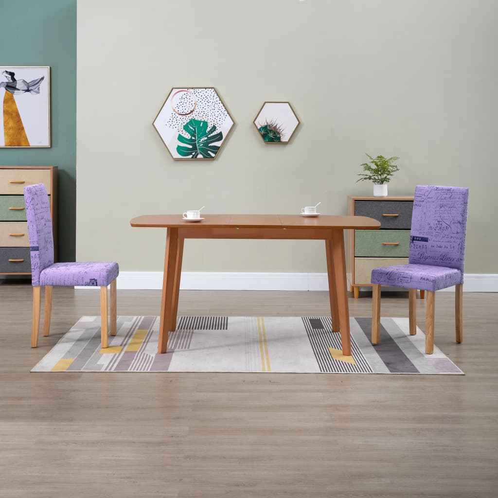 vidaXL Eetkamerstoelen 2 st stof paars