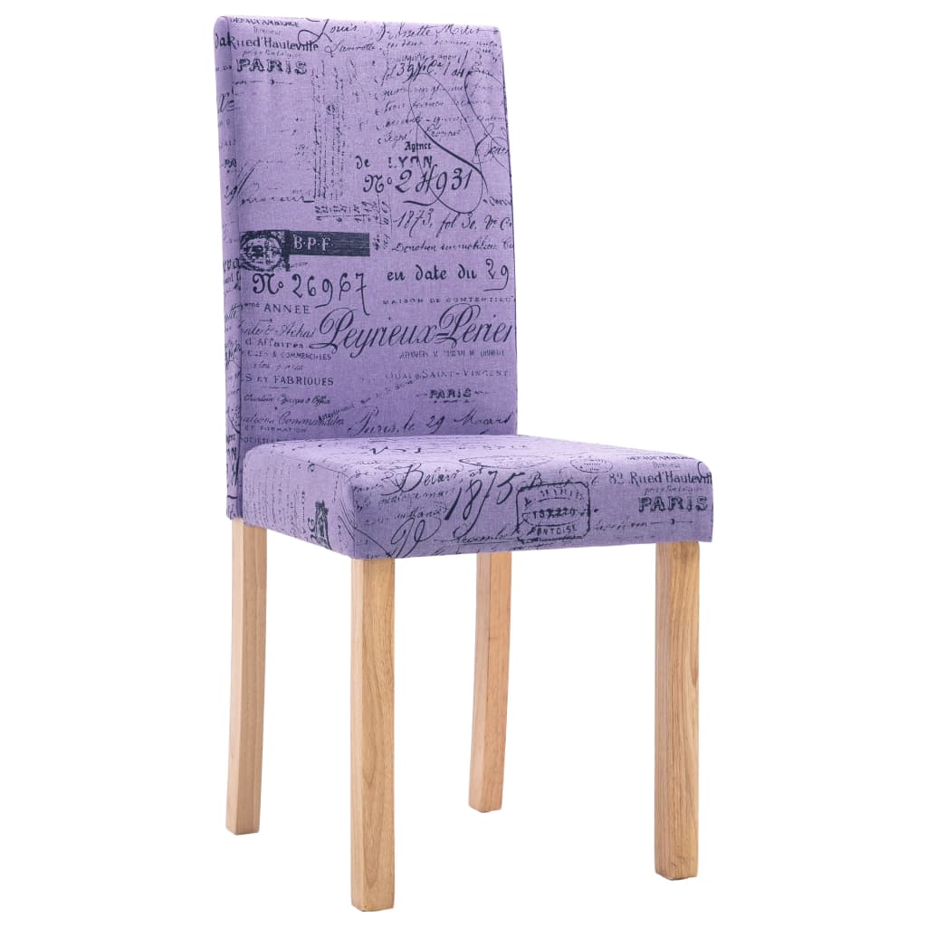 vidaXL Eetkamerstoelen 2 st stof paars
