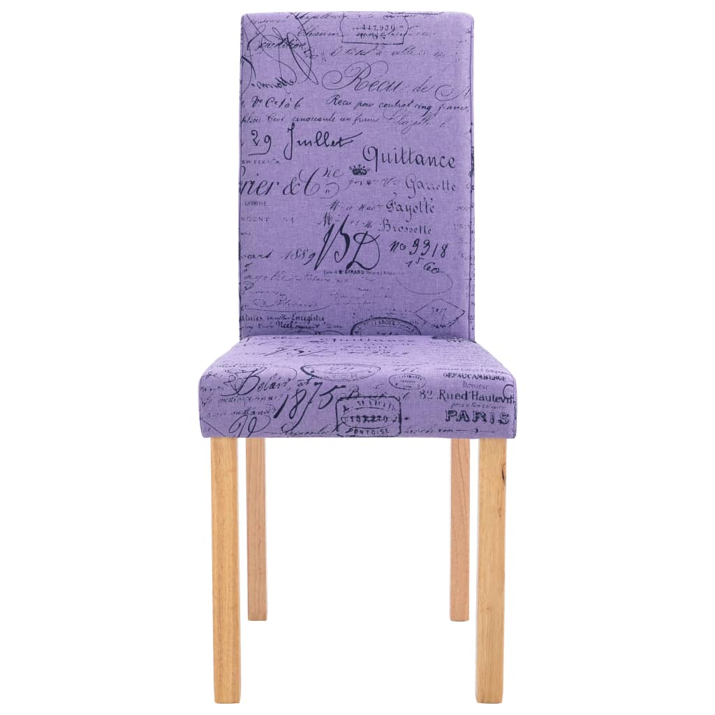 vidaXL Eetkamerstoelen 2 st stof paars
