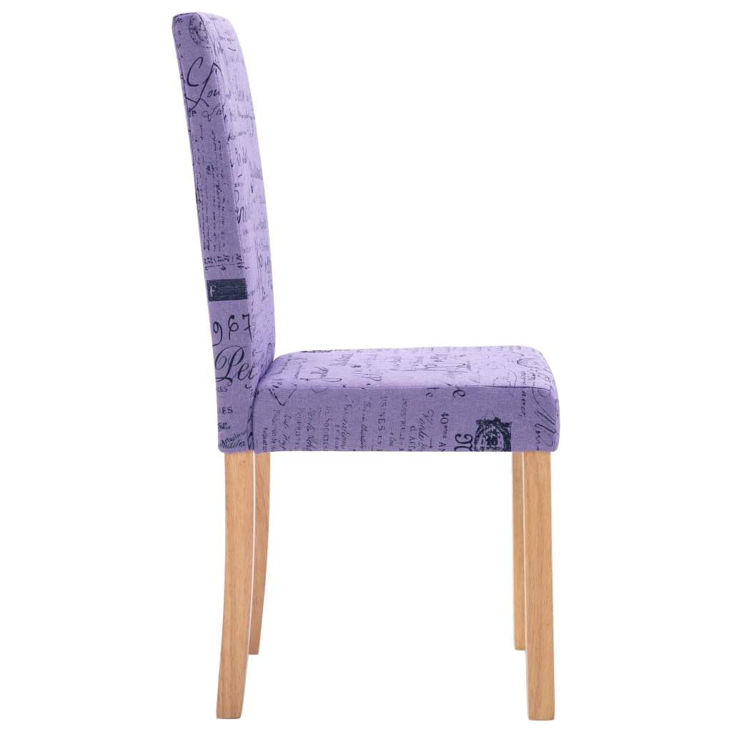 vidaXL Eetkamerstoelen 2 st stof paars