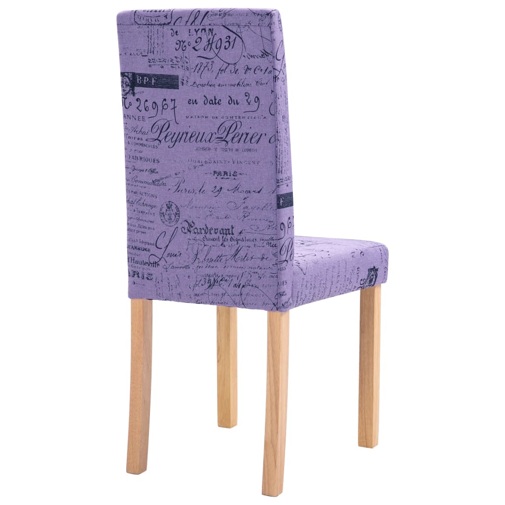 vidaXL Eetkamerstoelen 2 st stof paars