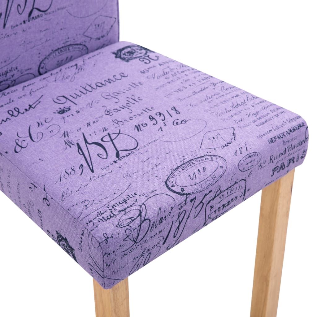 vidaXL Eetkamerstoelen 2 st stof paars