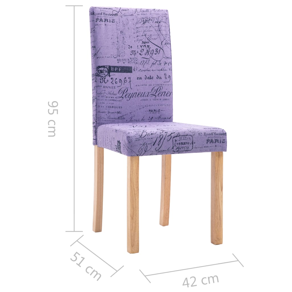 vidaXL Eetkamerstoelen 2 st stof paars