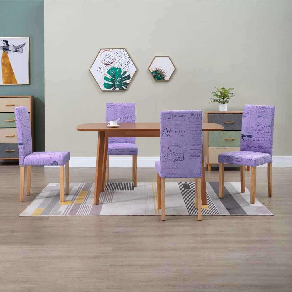 vidaXL Eetkamerstoelen 2 st stof paars