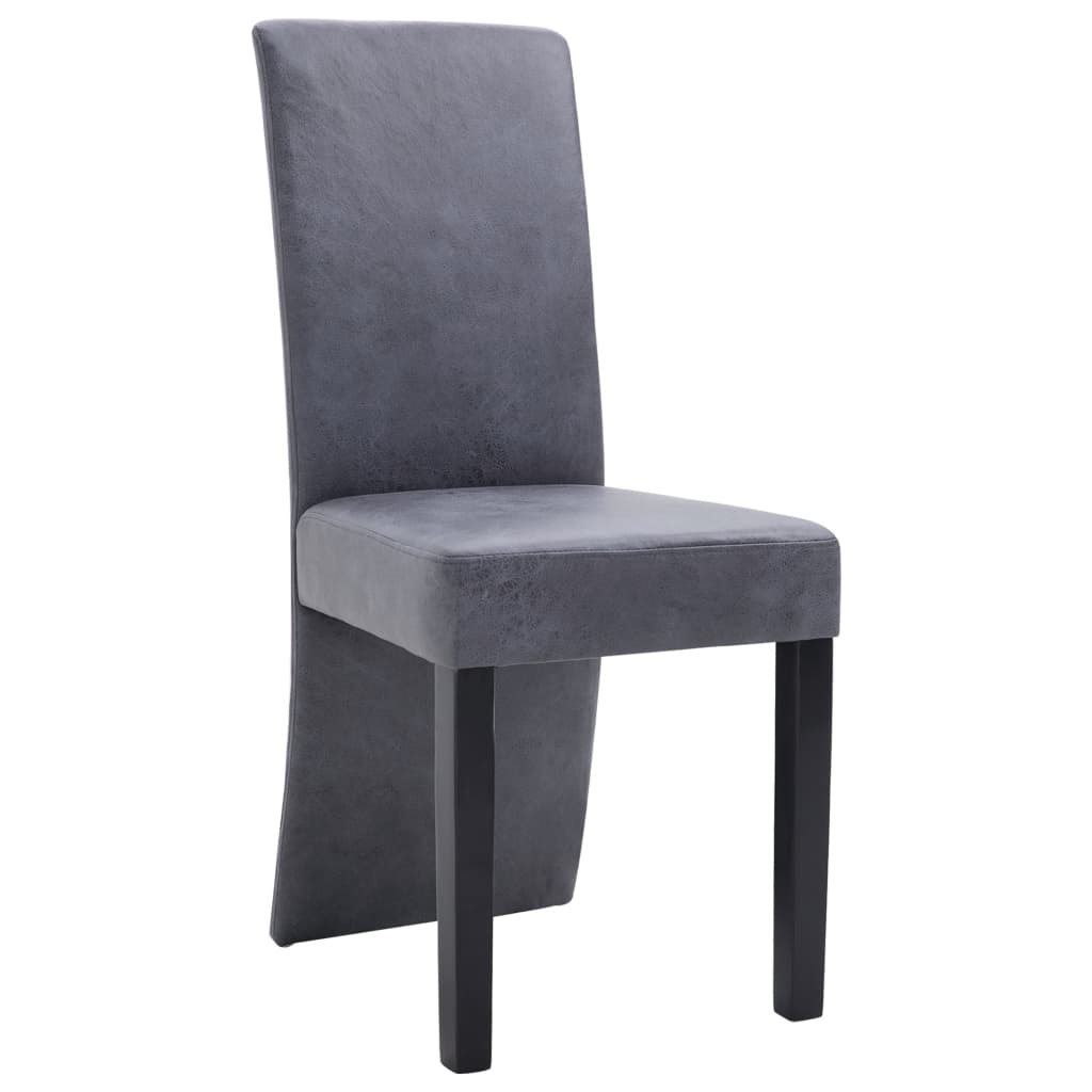 vidaXL Eetkamerstoelen 4 st kunstsuède grijs