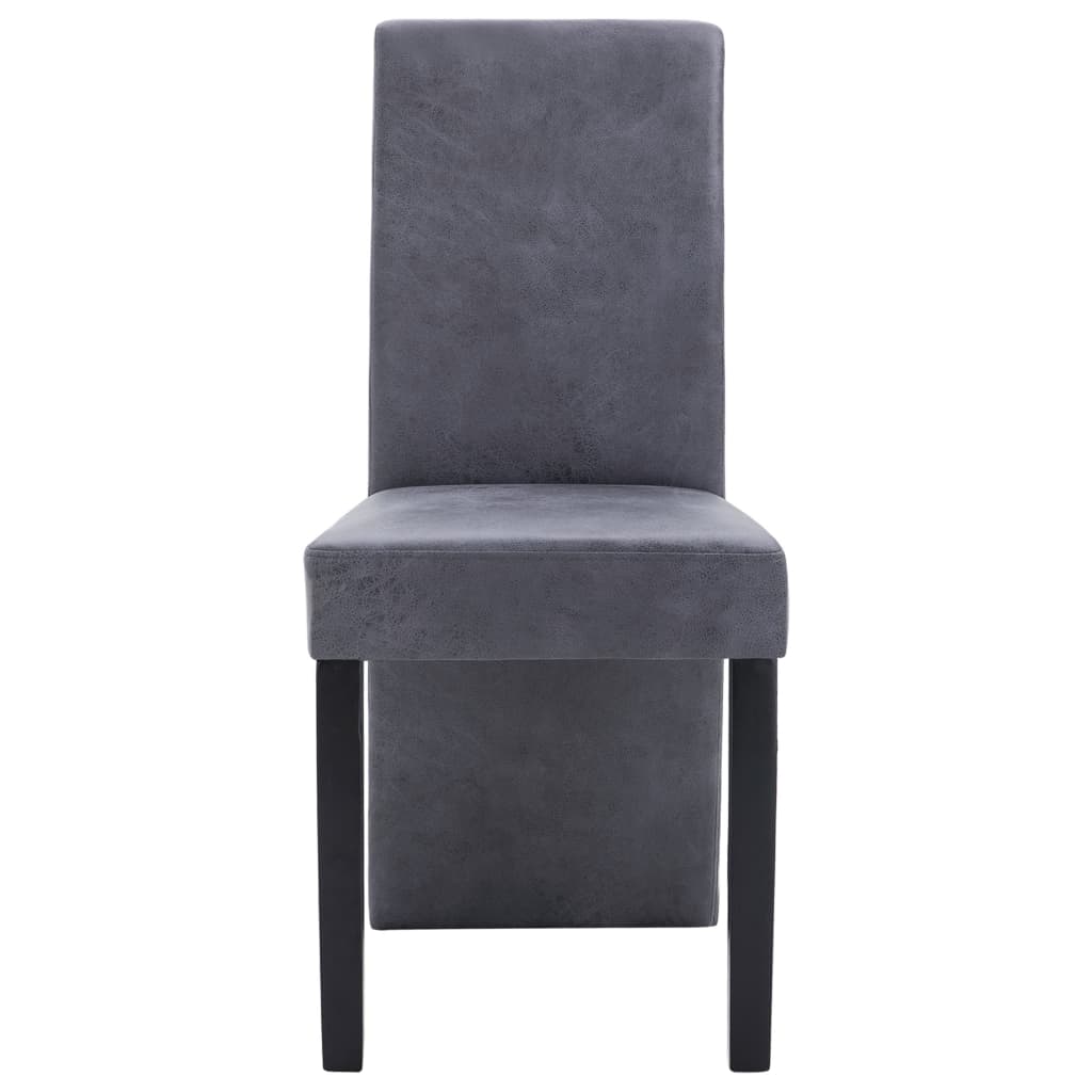 vidaXL Eetkamerstoelen 4 st kunstsuède grijs