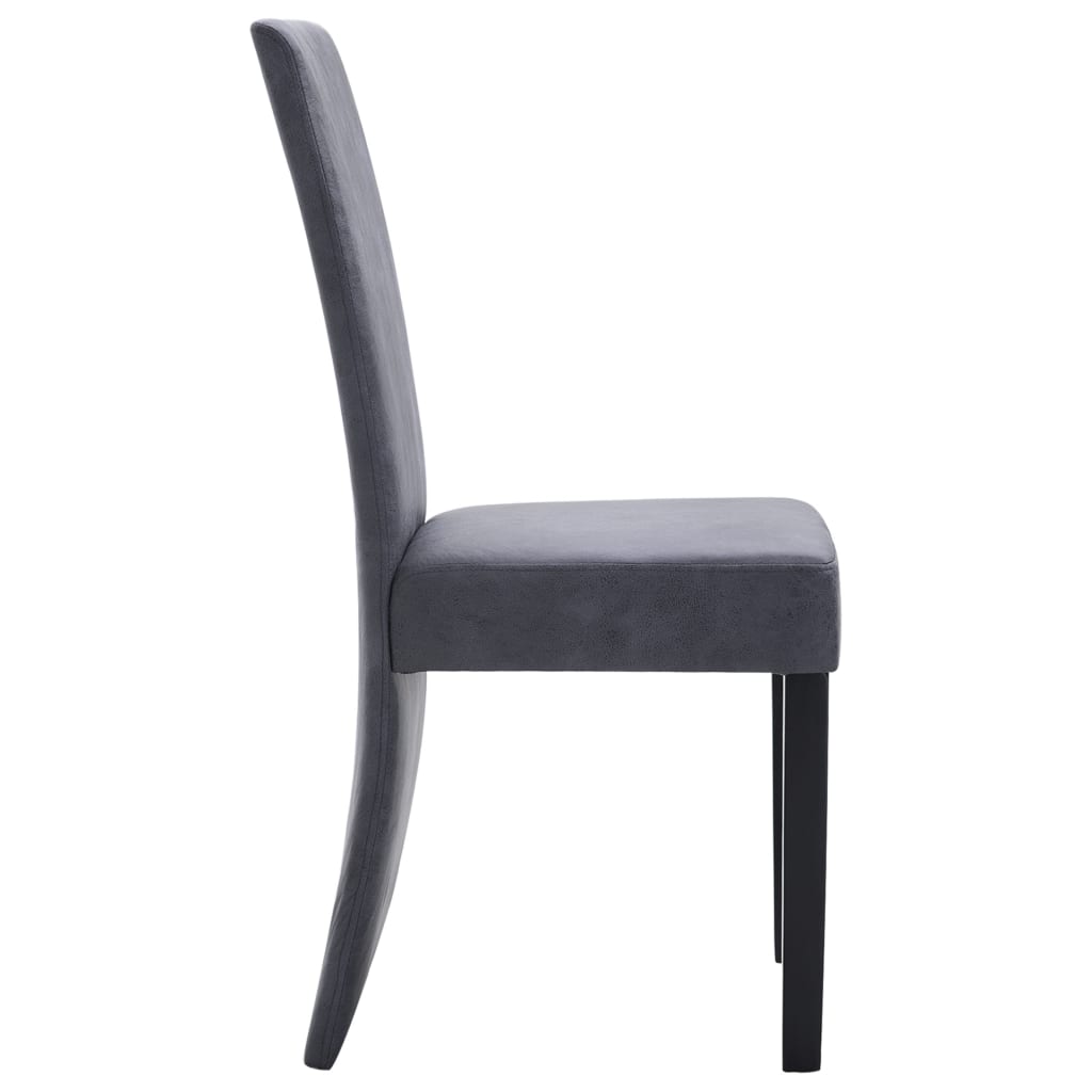 vidaXL Eetkamerstoelen 4 st kunstsuède grijs