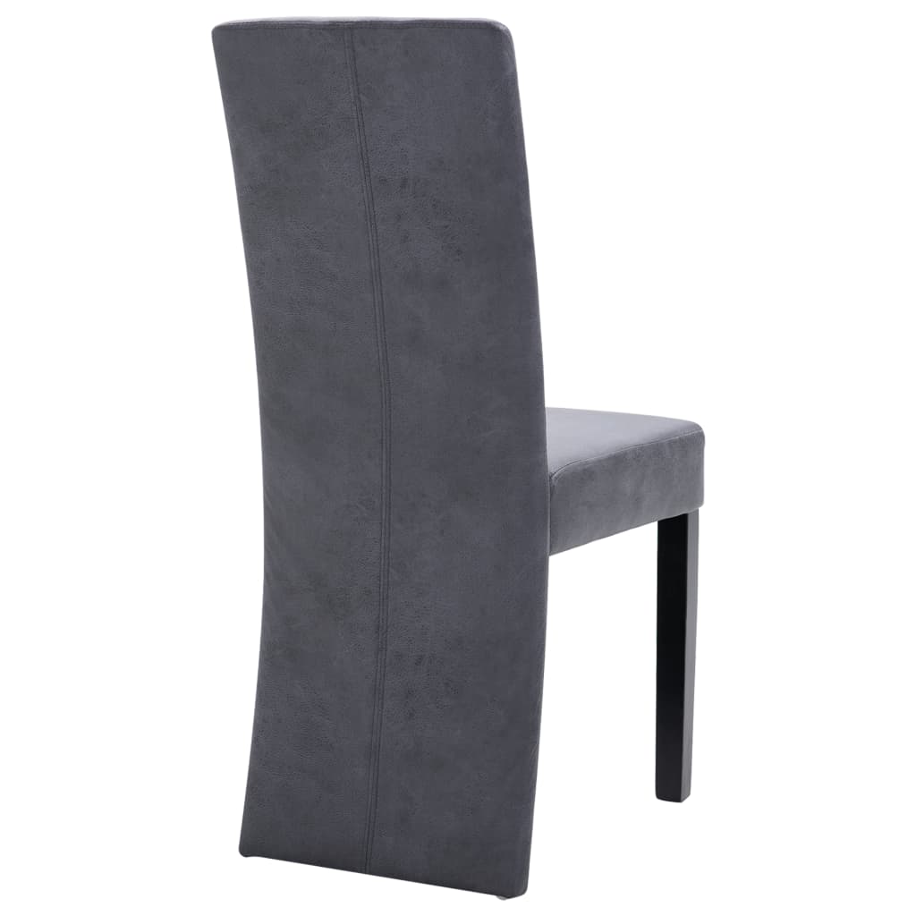 vidaXL Eetkamerstoelen 4 st kunstsuède grijs