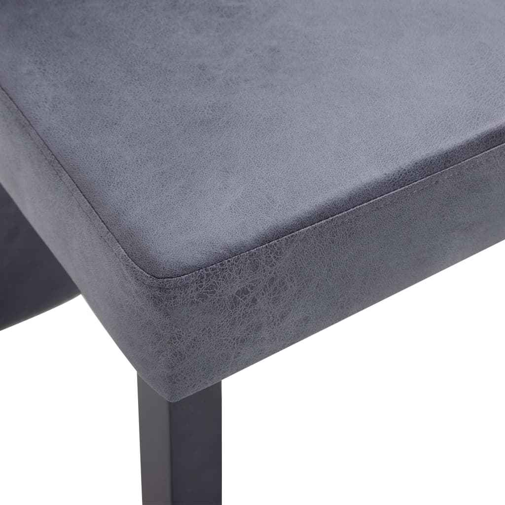 vidaXL Eetkamerstoelen 4 st kunstsuède grijs