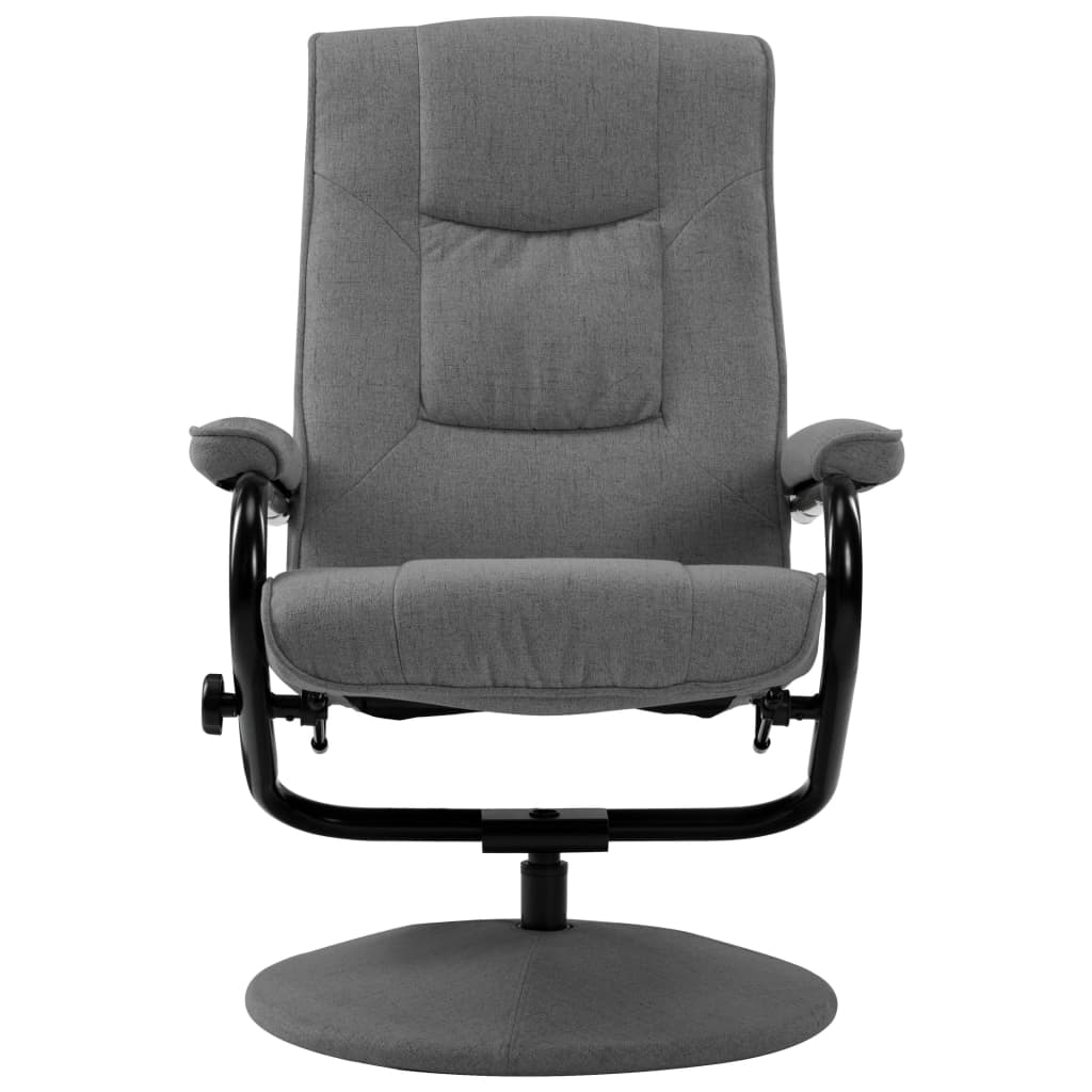 vidaXL Fauteuil verstelbaar met voetenbankje stof crèmekleurig